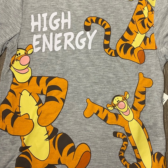 🍂🆕 Disney Tigger “High Energy” Tee - Gray - Size XS - Picture 4 of 4